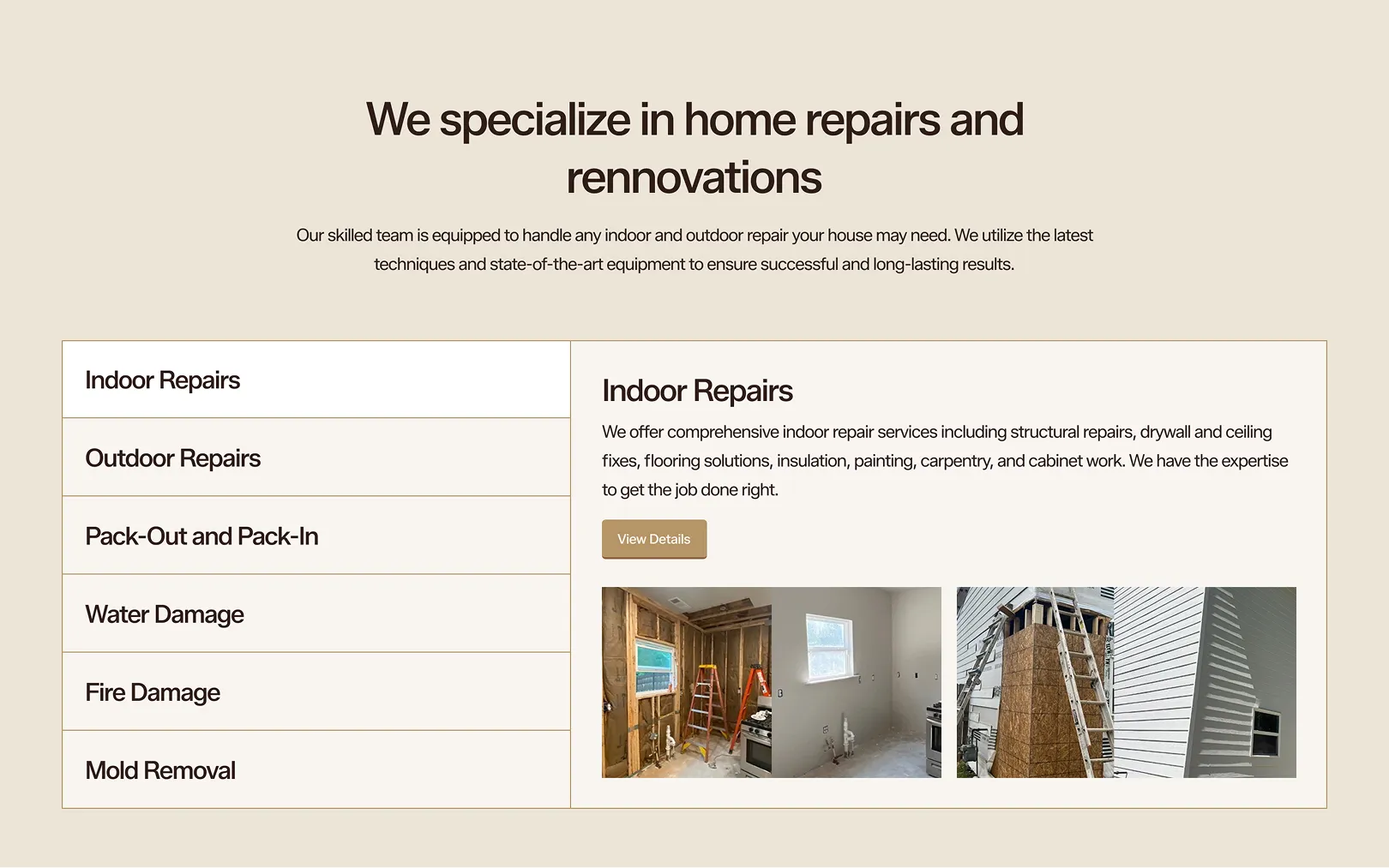 Allgood's website services section